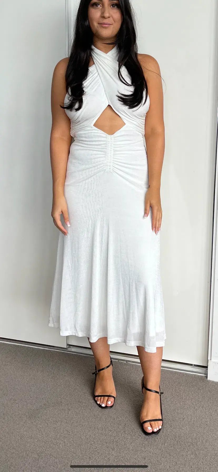 MISHA Esperanza Midi Dress White Size 10/M photo 2