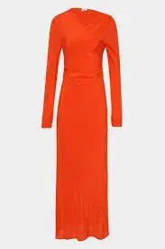 Sir The Label Fresca Gathered Midi Dress Tangerine Size 12 photo 3