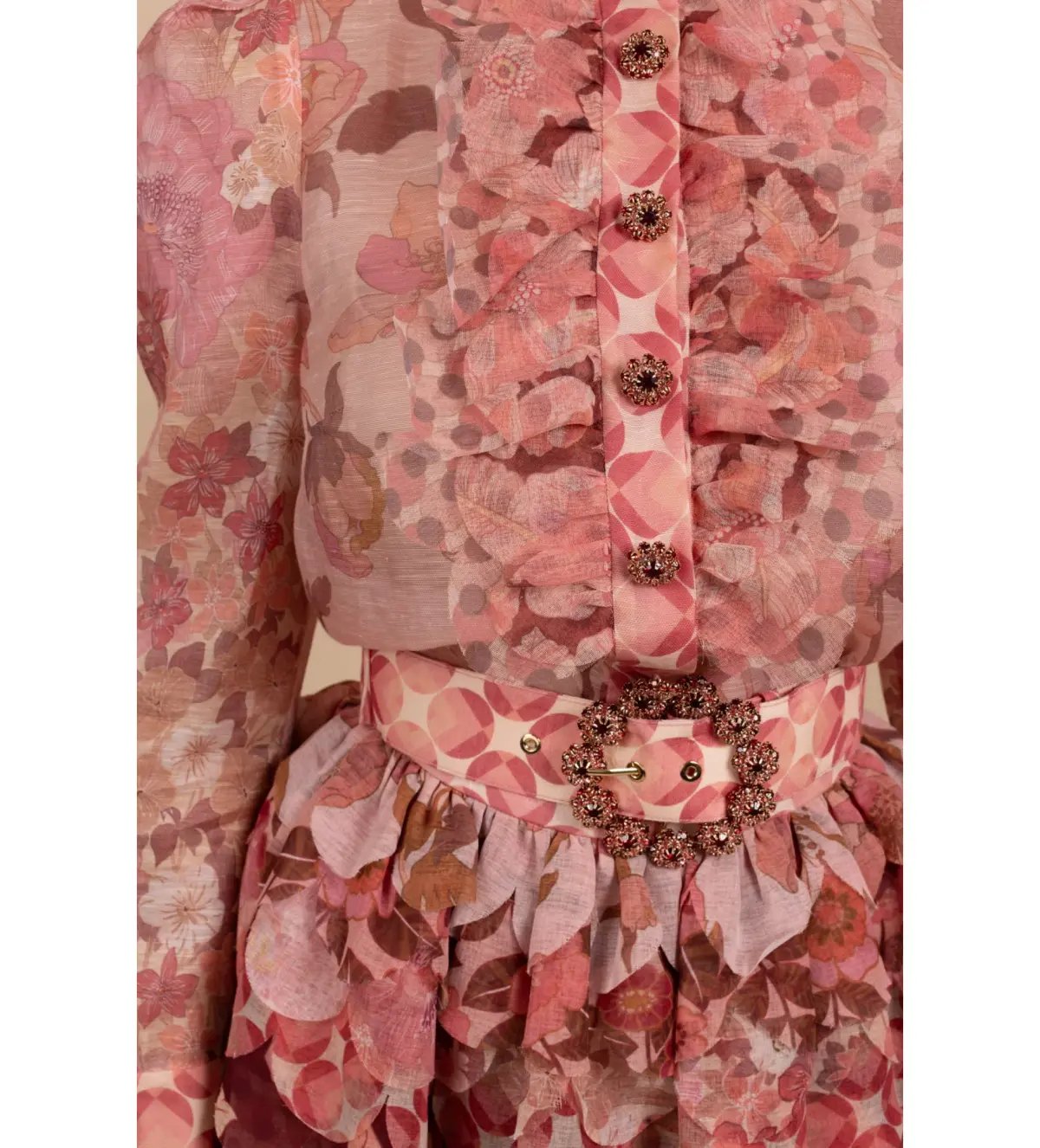 Zimmerman Concert Scalloped Shirt and Skirt in Multi Size 2 / AU 12 photo 4