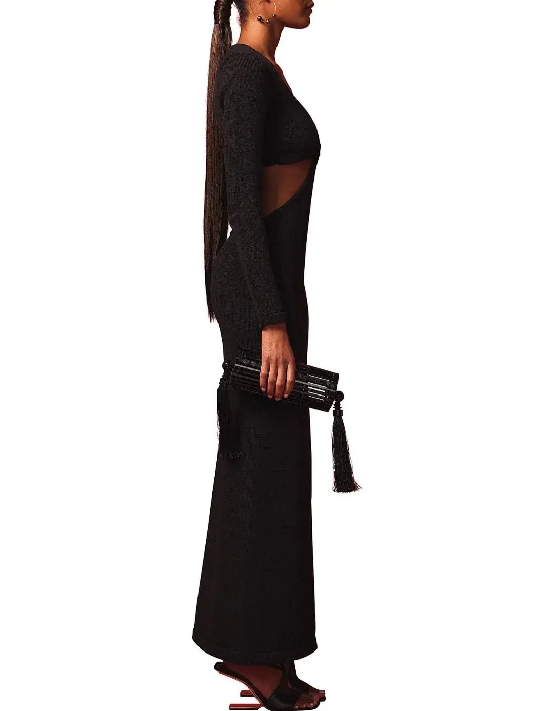 Cult Gaia Jana Cut Out Knit Dress Black Size L /AU 12 photo 2