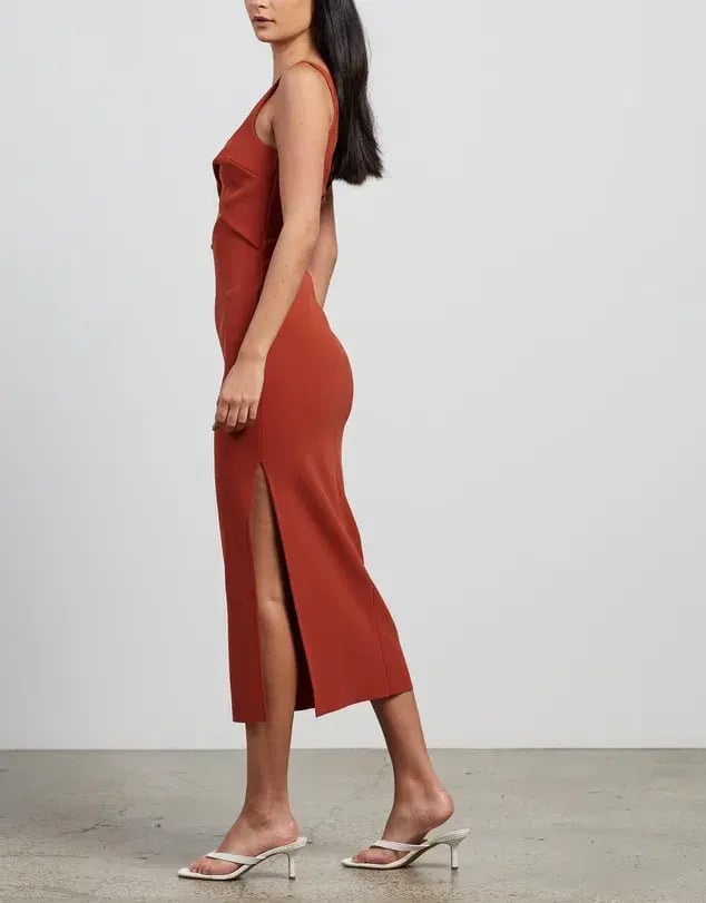 BEC + BRIDGE Joelle Midi Dress ORANGE Size AU 6 photo 3