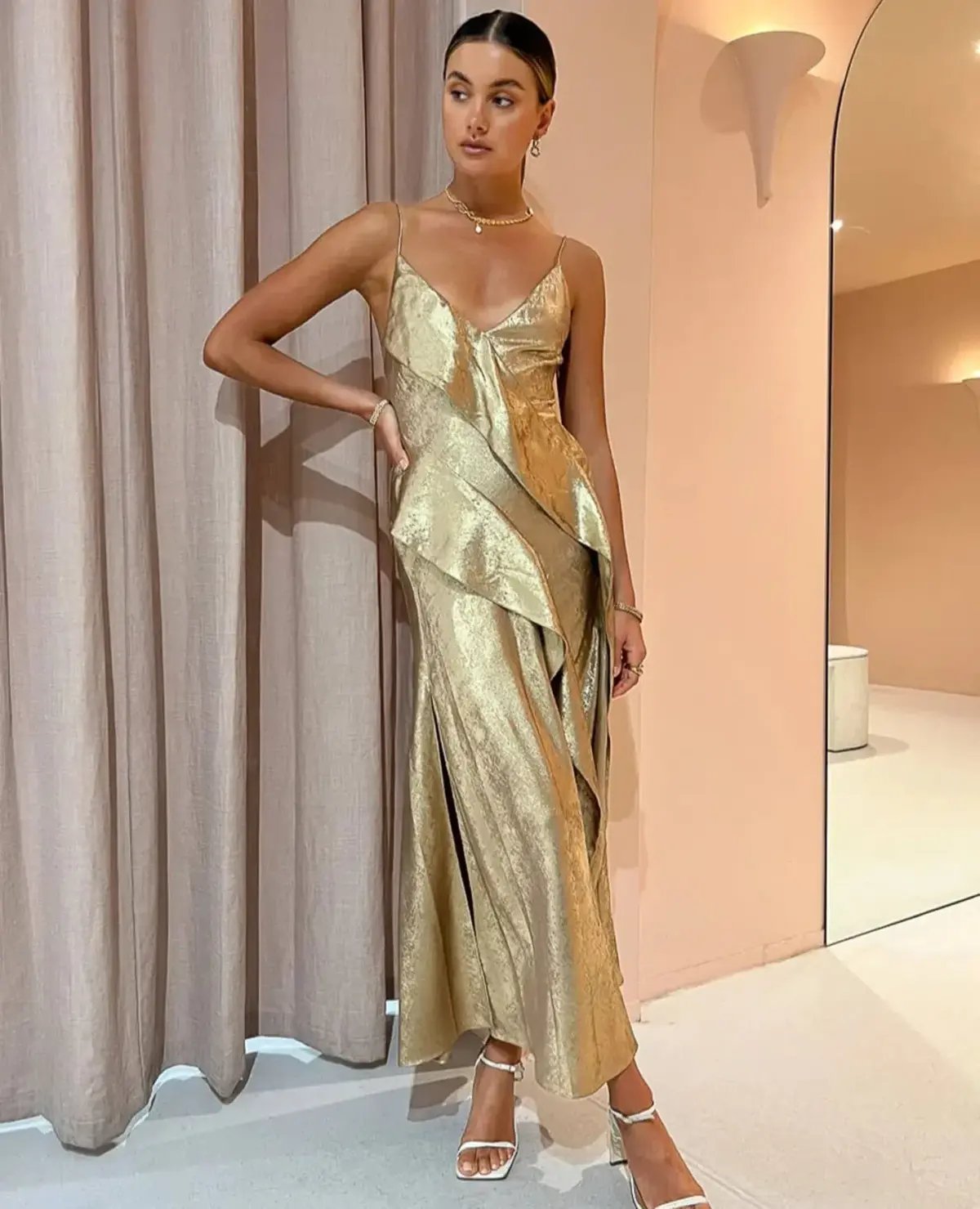 Acler Queensbridge Dress In Golden Size AU 14 photo 2