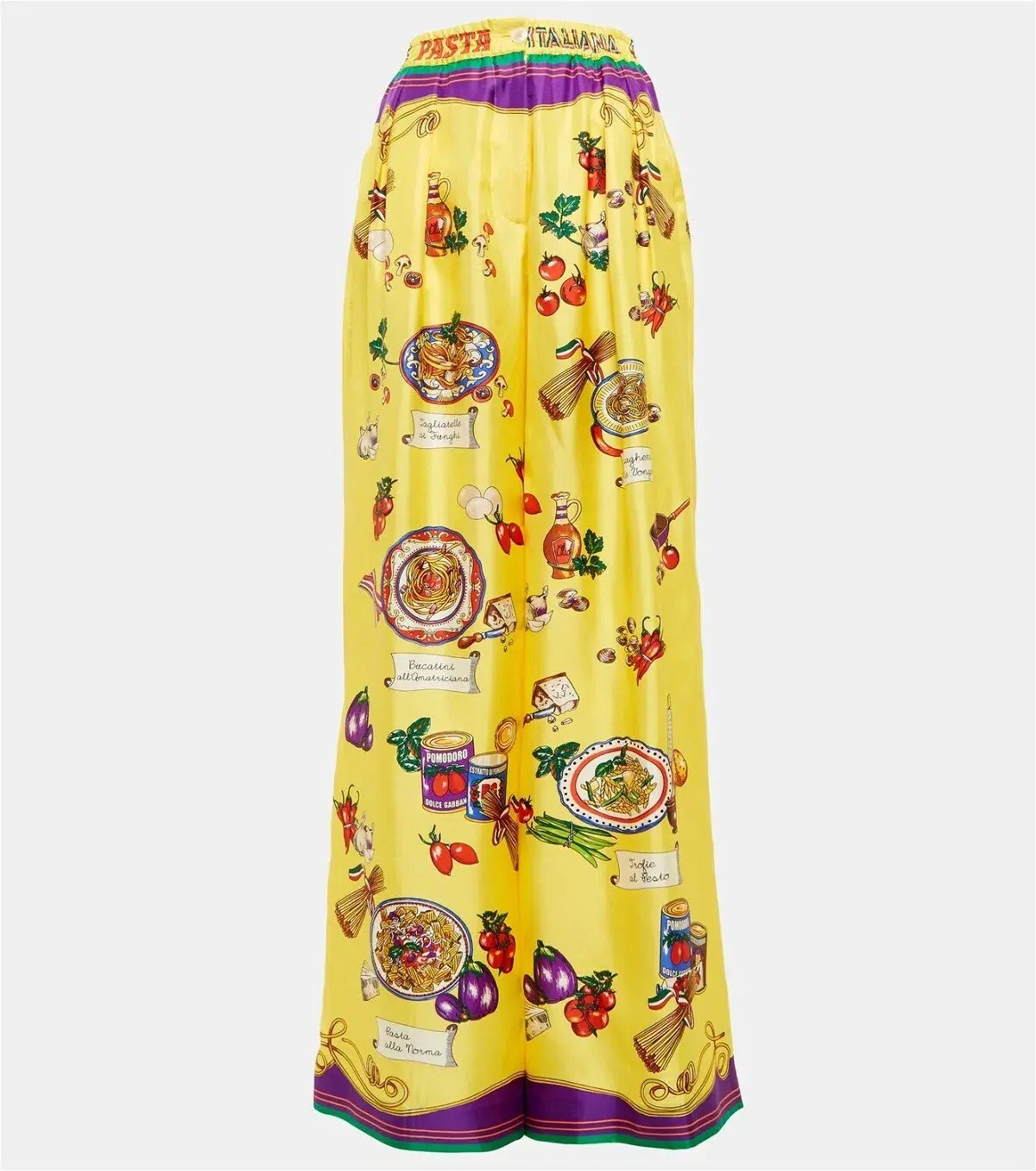 Dolce & Gabanna Pasta Silk Pants Print Size AU 12 photo 4