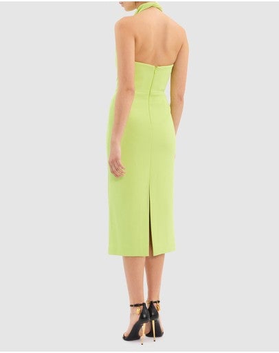 Rebecca Vallance Aria Halter Midi - Lime photo 4