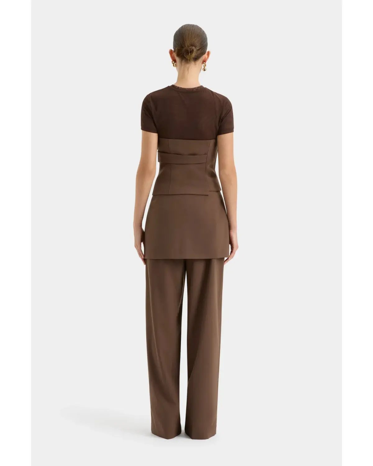 Sir The Label Bromley Bodice and Mini Skirt in Set Chocolate Size AU 8 photo 2