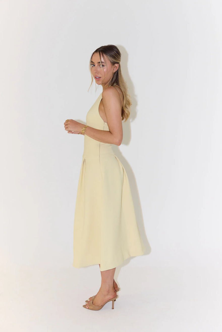 Odd Muse The Ultimate Muse Dropped Hem Midi Dress - Lemon photo 3