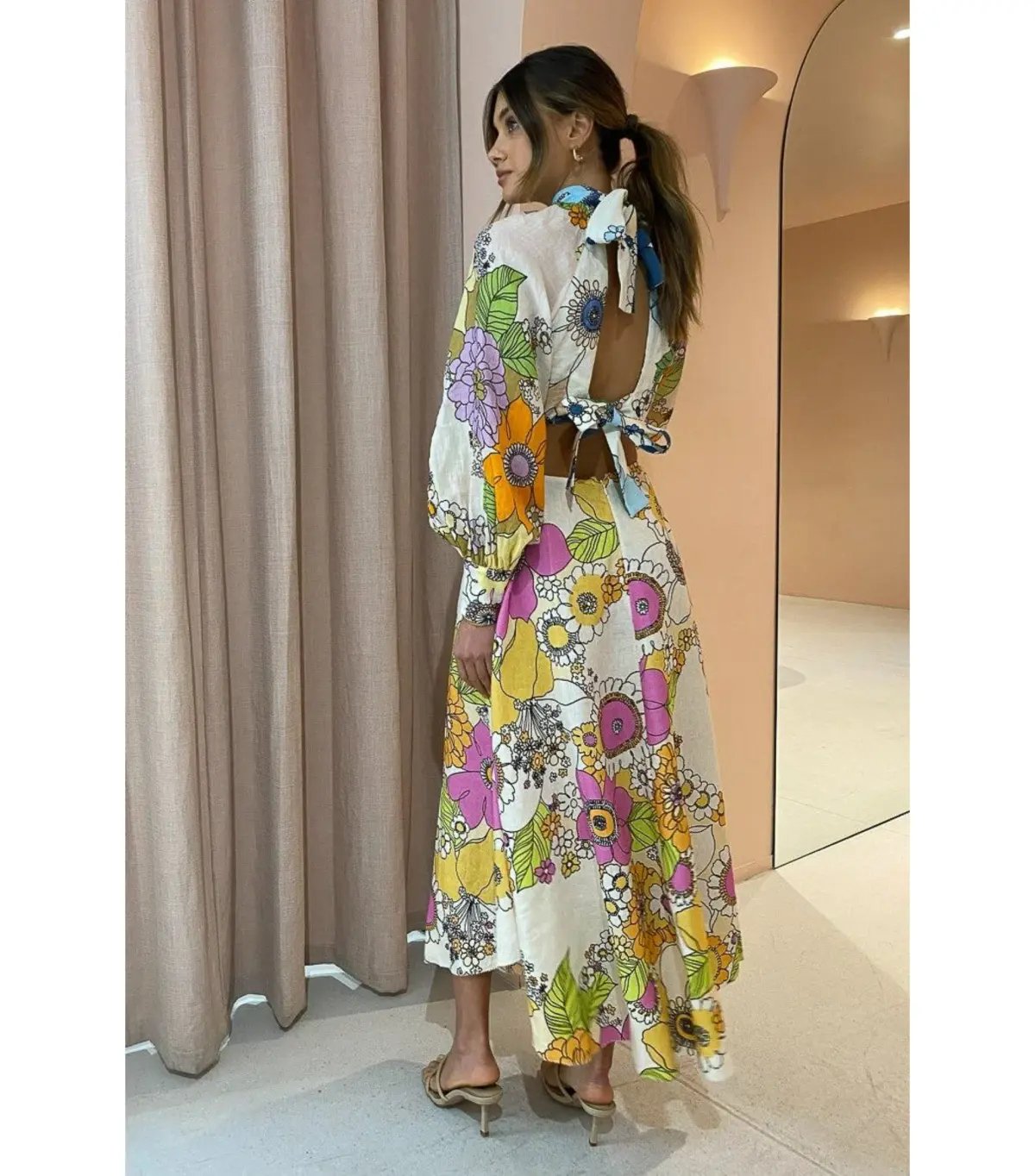 Alemais Farrah Cut Out Midi Dress Floral Size AU 12 photo 4