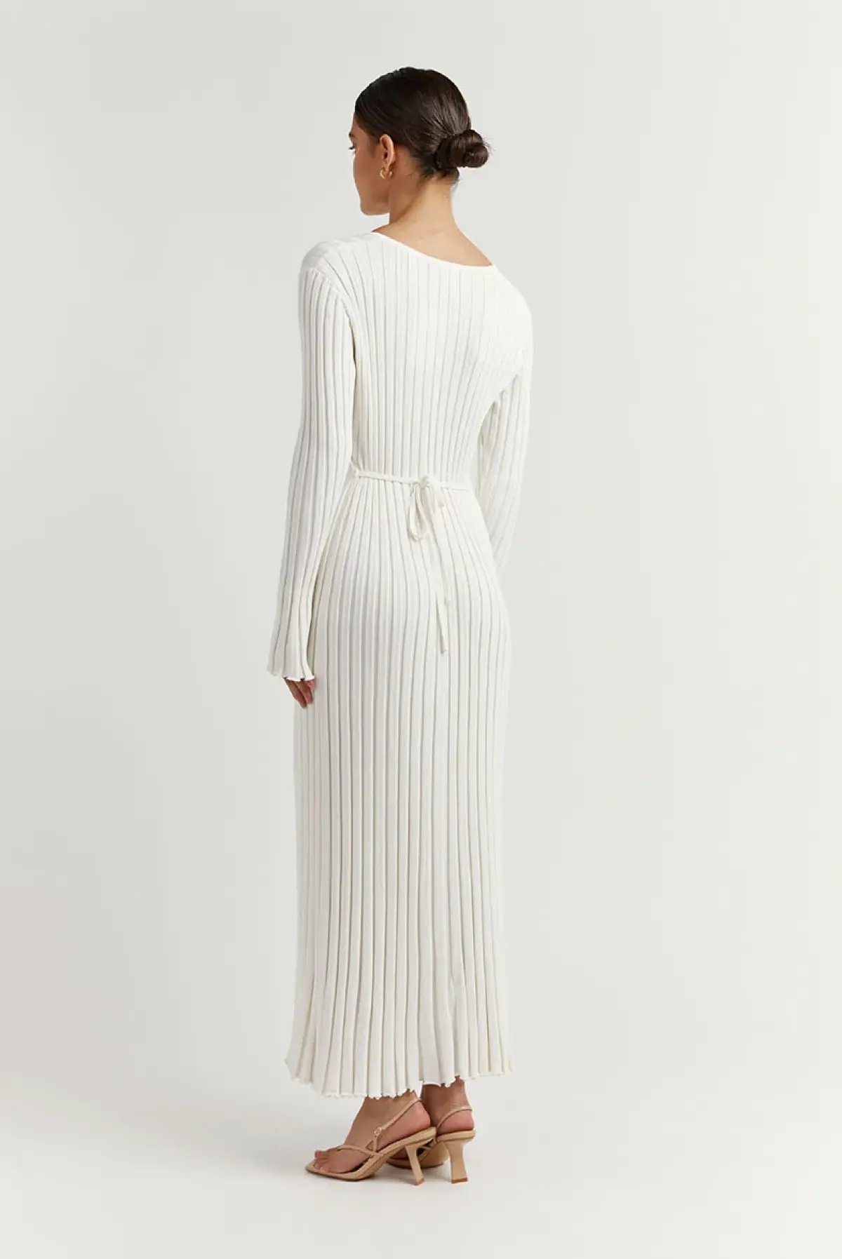 DISSH Reign Sleeve Knit Midi Dress White Size S photo 5