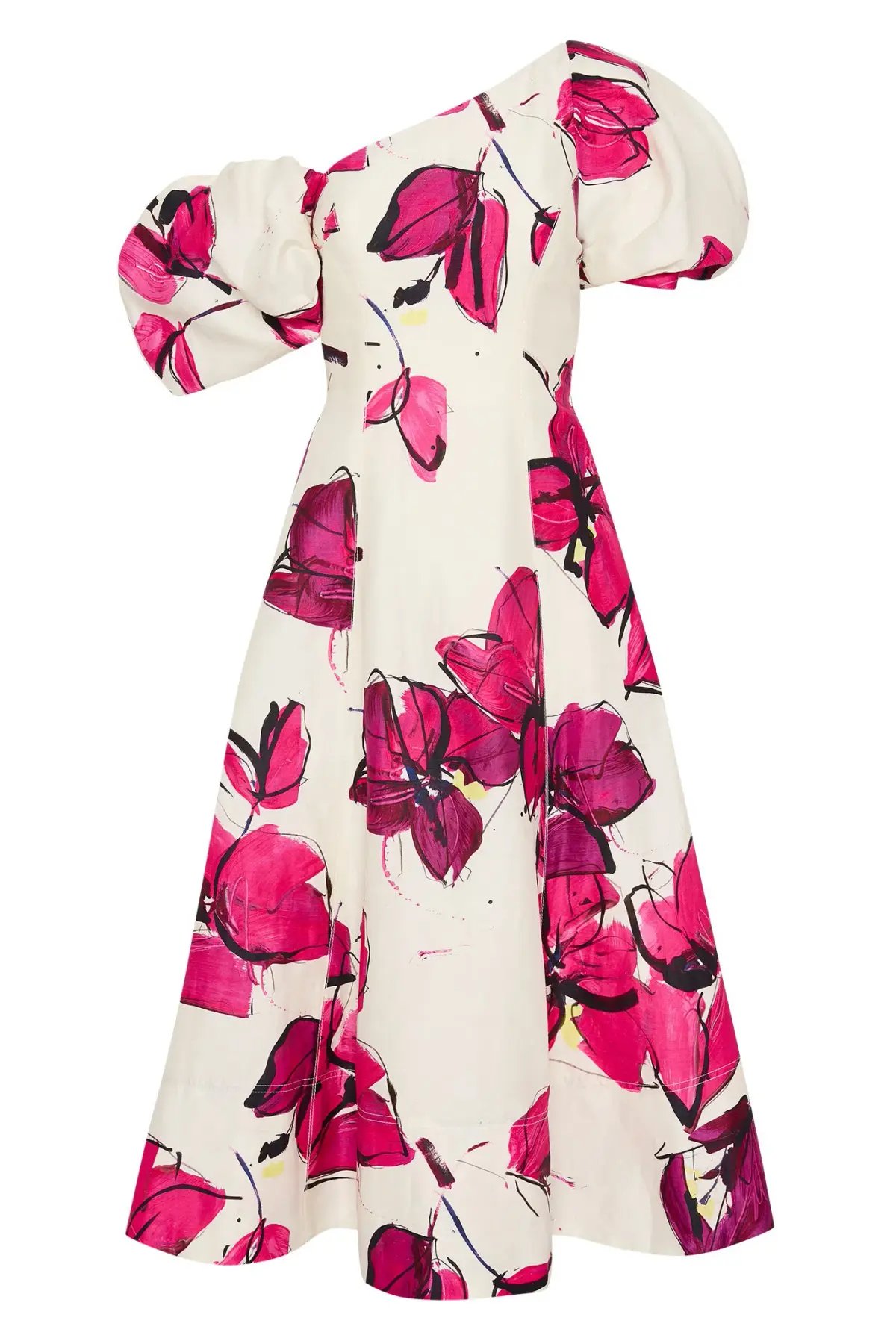 AJE Arista Tulip Sleeve Midi Dress Falling Floral Size 10 photo 5