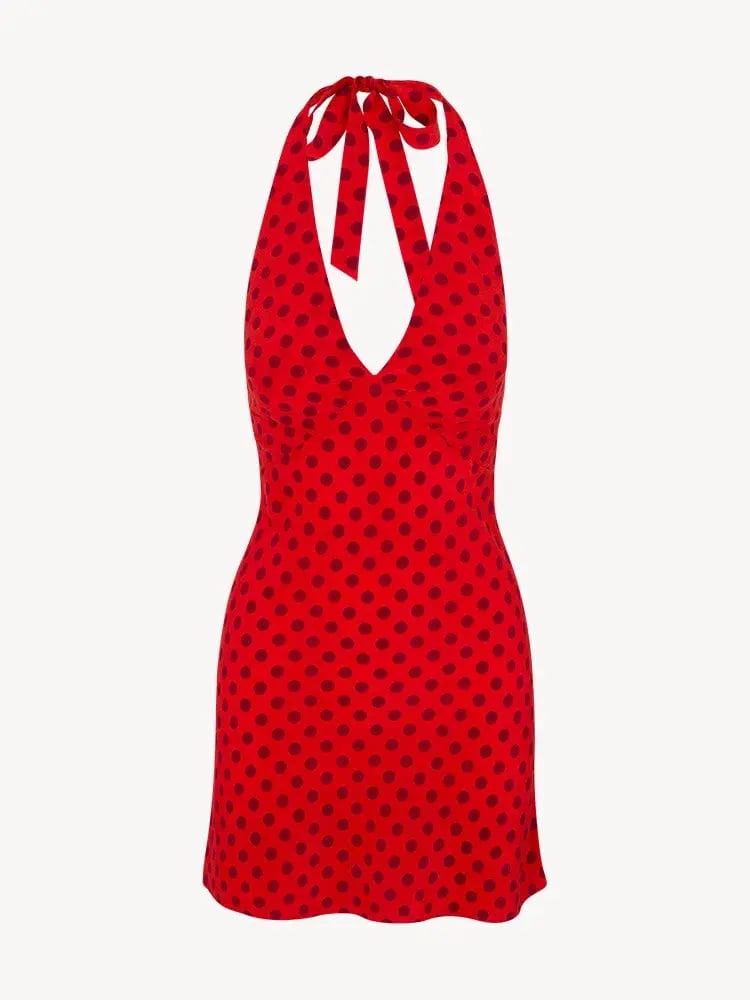 Realisation Par The Leila In Aura Halter Mini Dress Red Size 6 photo 3