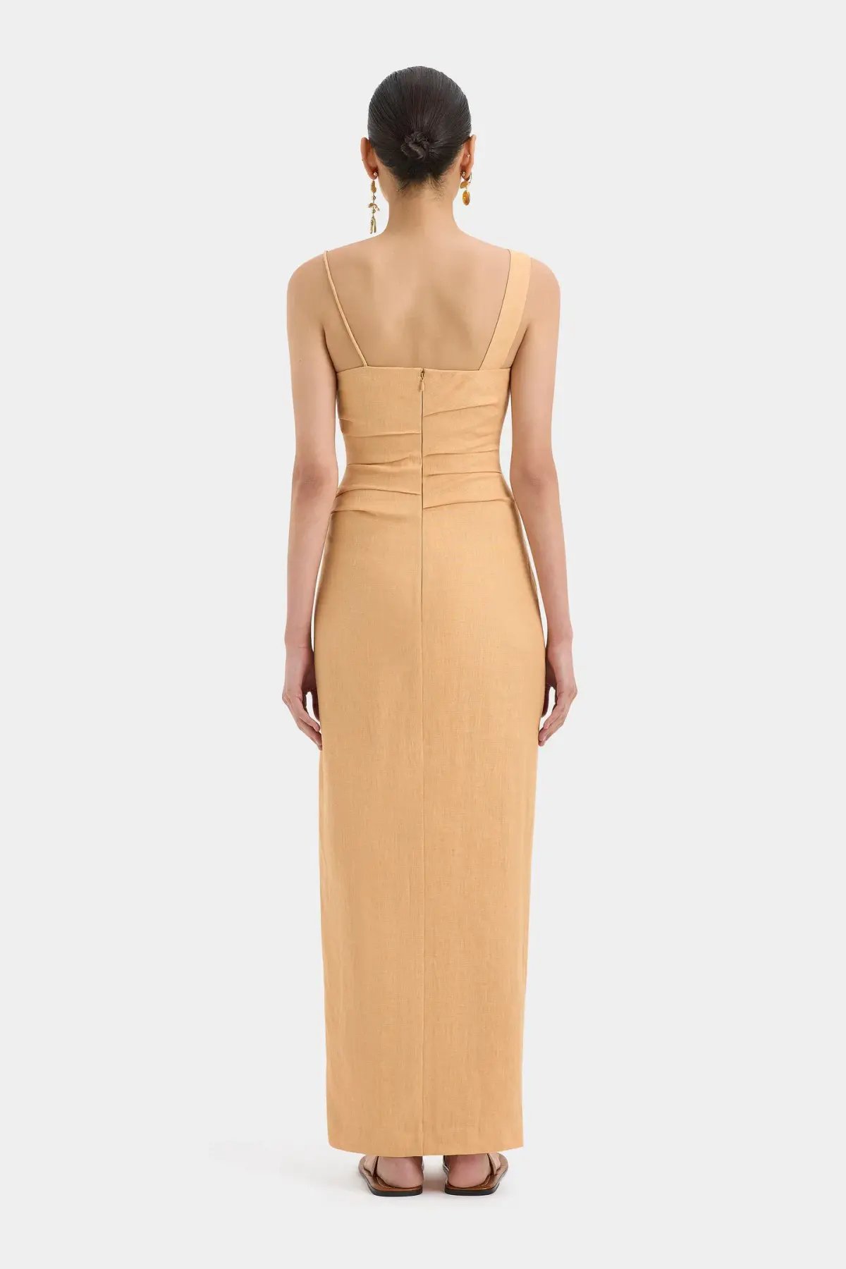 Sir the Label Antonia Beaded Midi Dress Light Tan Size 1/AU 8 photo 3