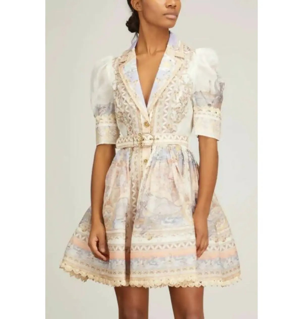 Zimmermann High Tide Mini Shirt Dress in Odyssey Print Size 3 / Au 14 photo 2
