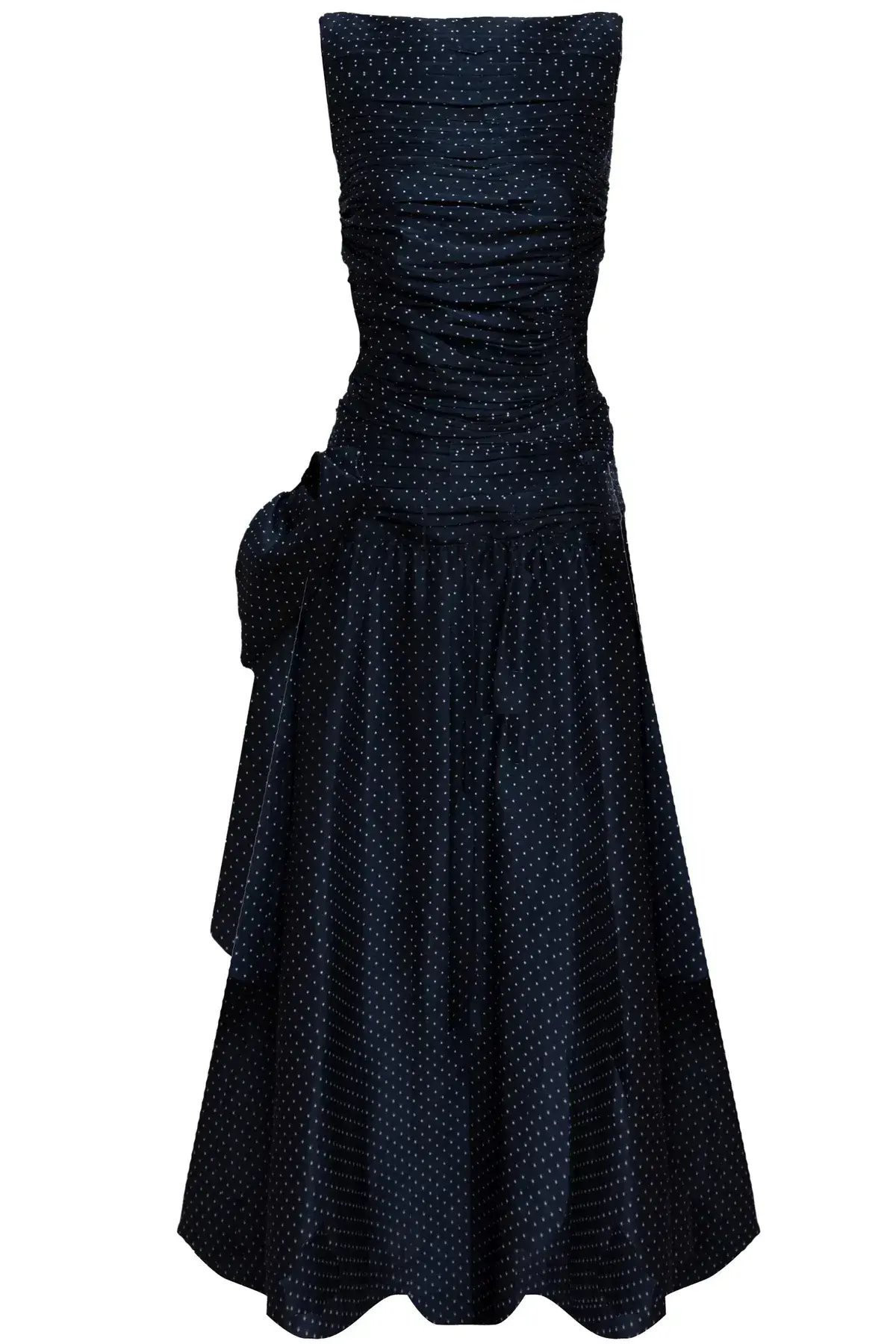 Lovaan Ophelia Dress Silk/Linen Royal Dot Size 8 photo 4