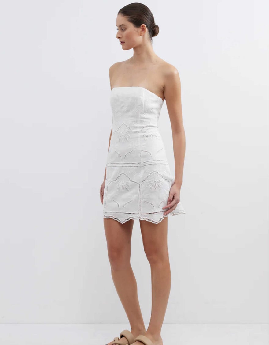 Pasduchas Bonita Strapless Dress, White photo 3
