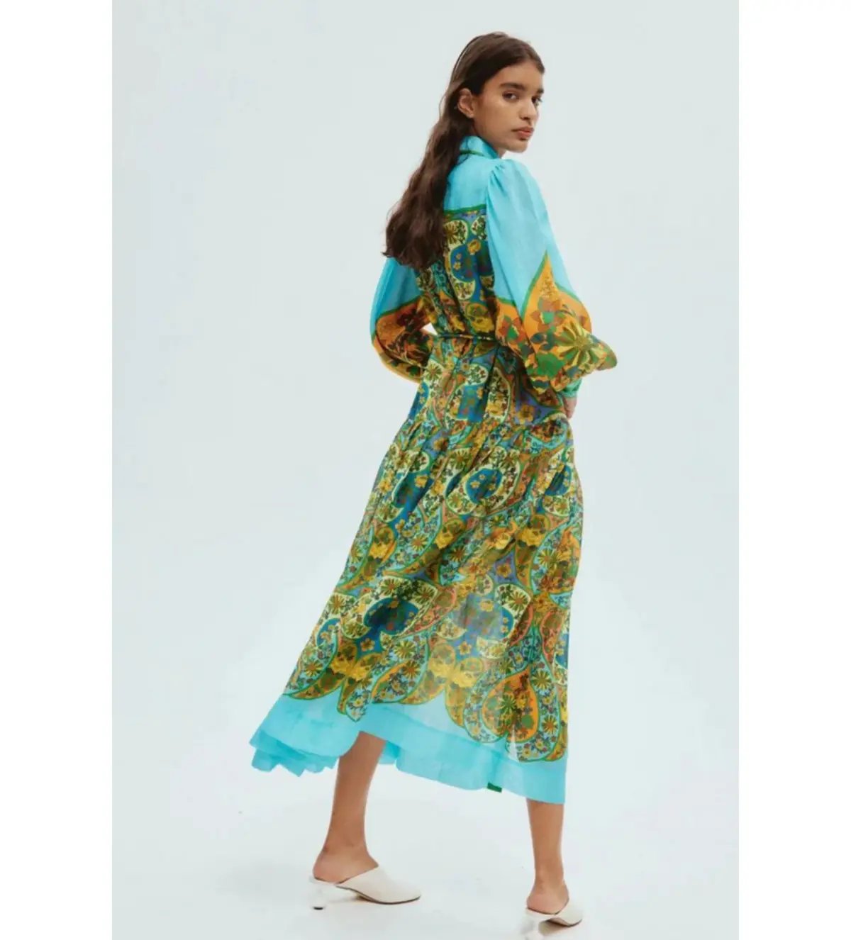 Alemais Sofie Midi Shirtdress Multi Floral Size 14 photo 2