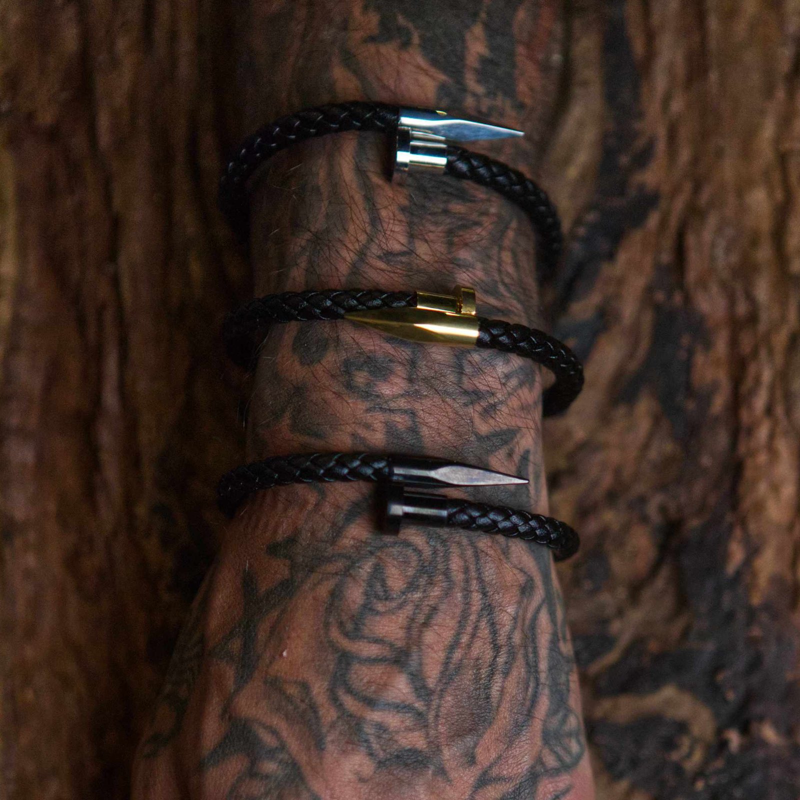 Crucify Leather Bracelet - Black photo 6