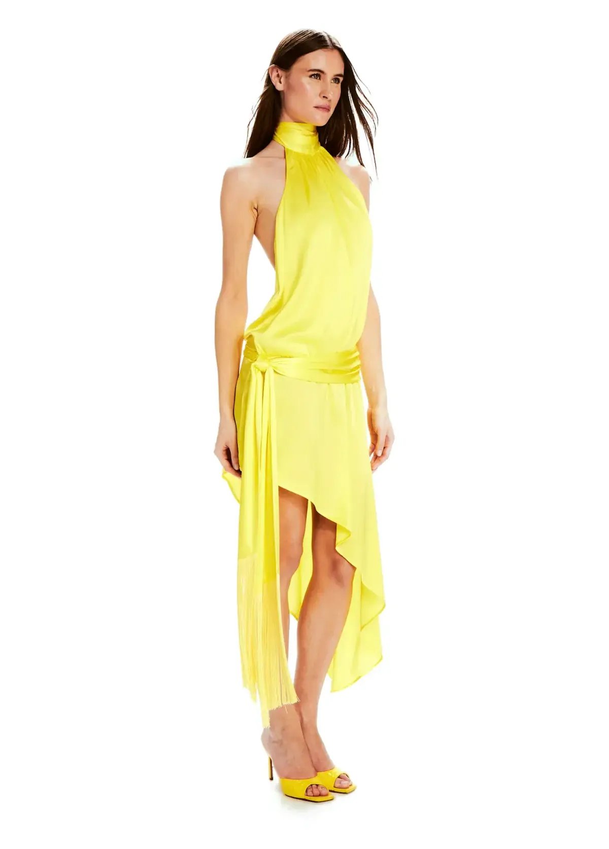 Mirae Paris Amos Sunrise Dress Jaune Yellow Size 8 photo 2