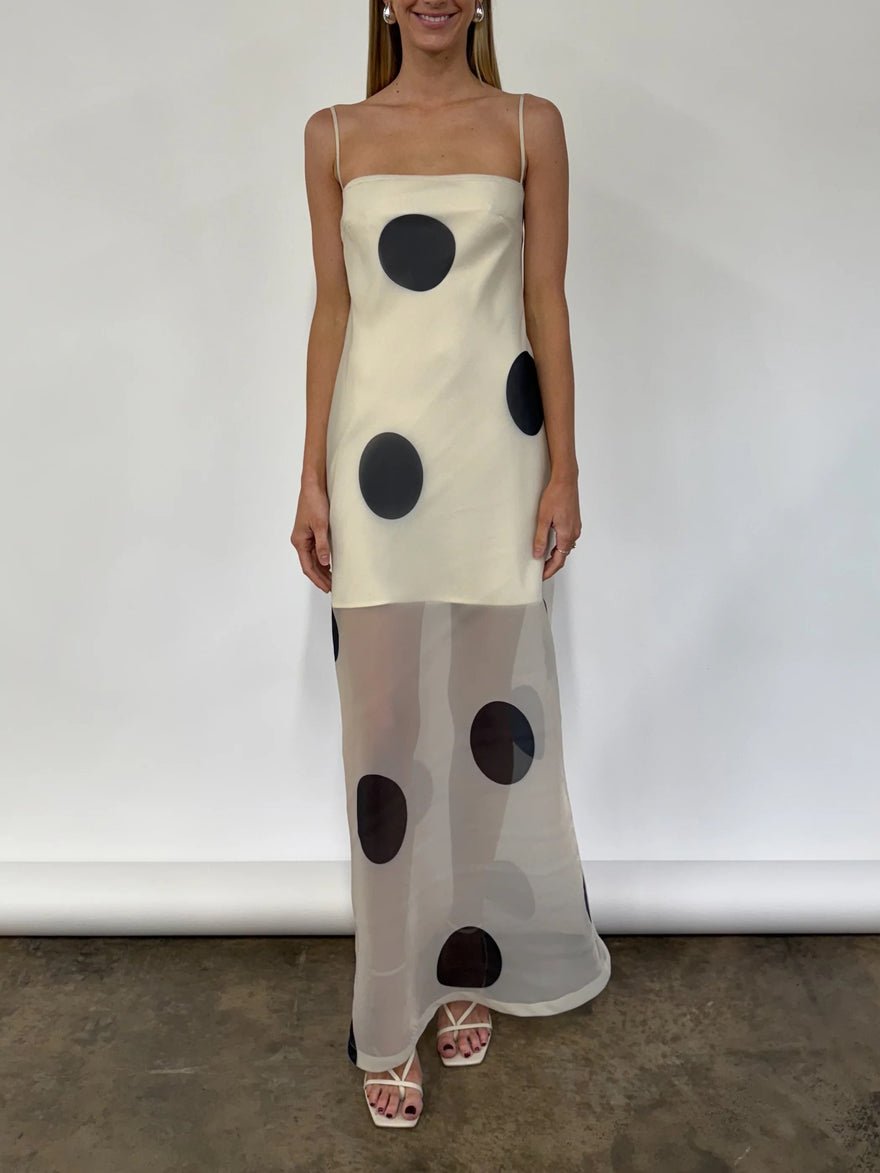 By Nicola Mila Maxi Dress In Ivory Polka photo 4