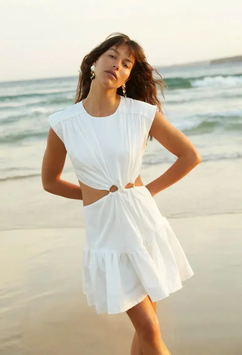 AJE Solstice Cut Out Ring Mini Dress White Size 10 photo 3