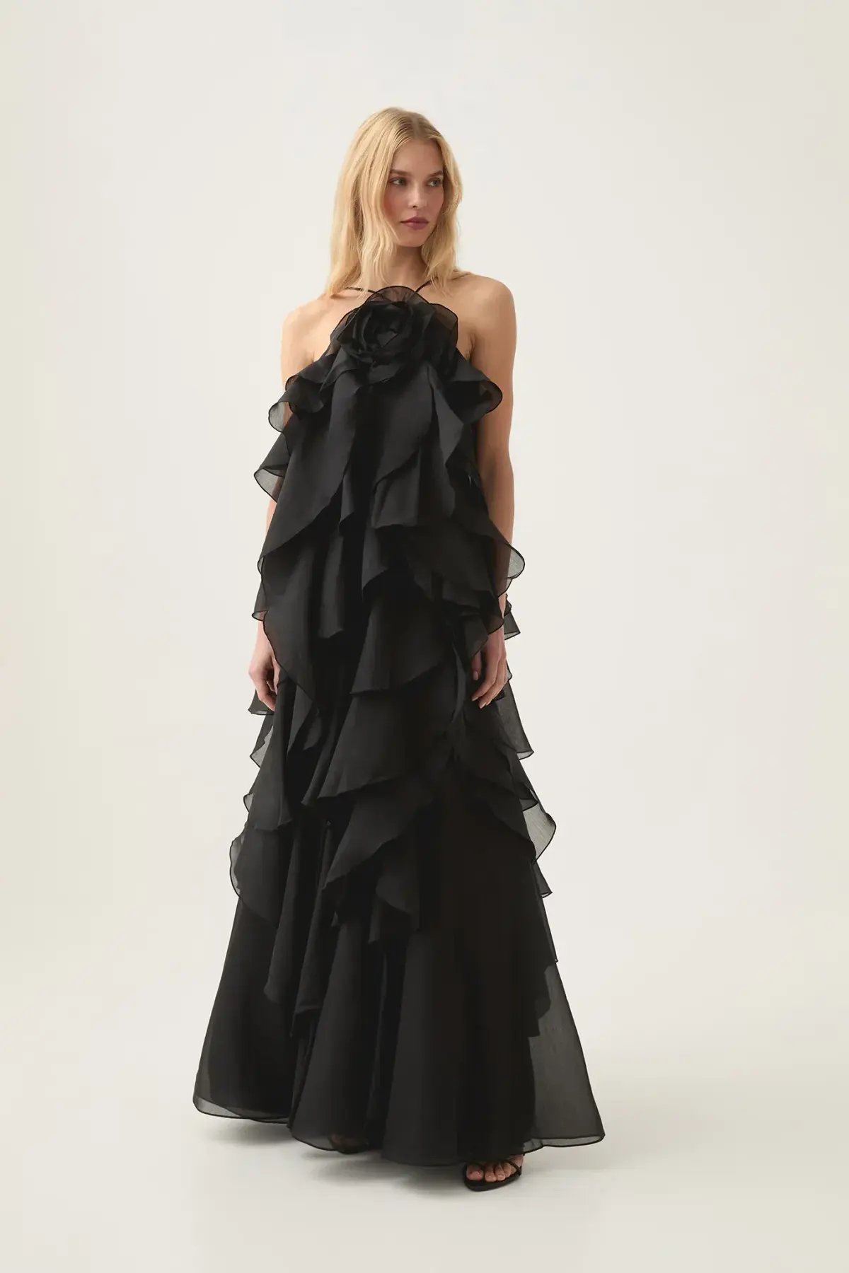 Aje Pandorea Layered Maxi Dress in Black Size 14 photo 4