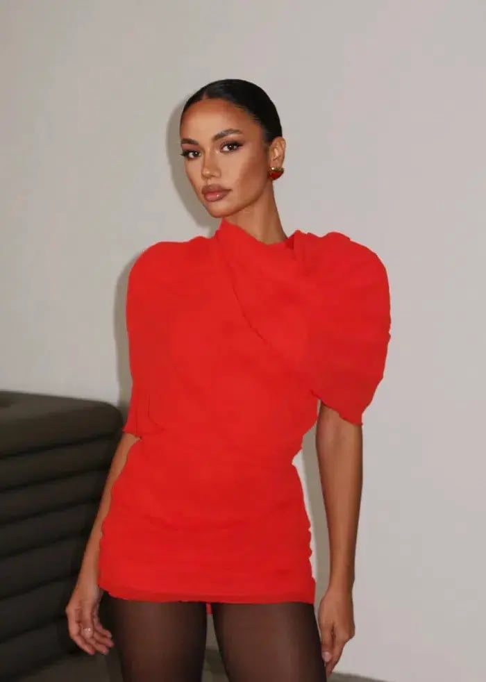 Yojani Boutique Carmen Mini Dress Red Size S / AU 8 photo 3