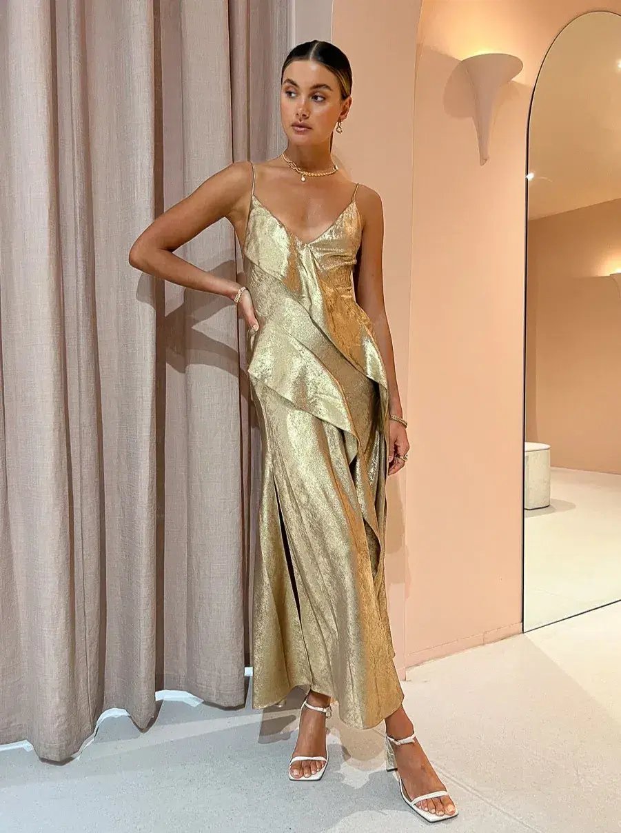 Acler Queensbridge Dress Gold Size 8 photo 4