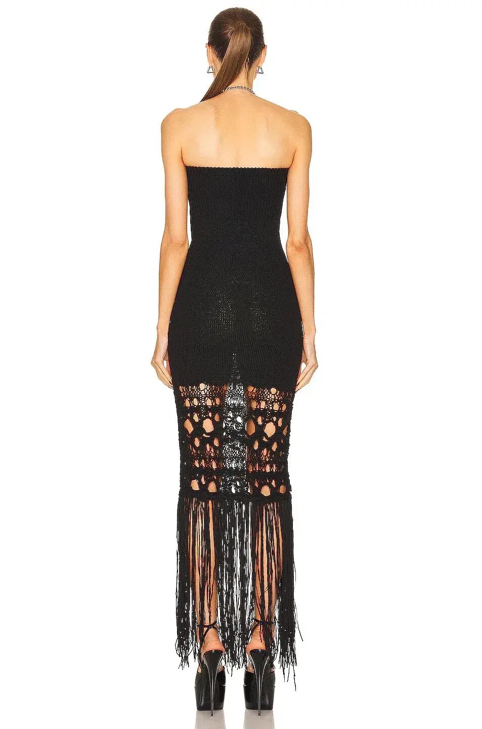 Christopher Esber Strapless Fringe Dress Black Size 8 photo 2