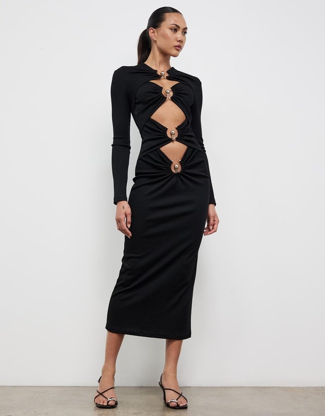 Christopher Esber Orbit Ruched Long Sleeve Dress photo 4