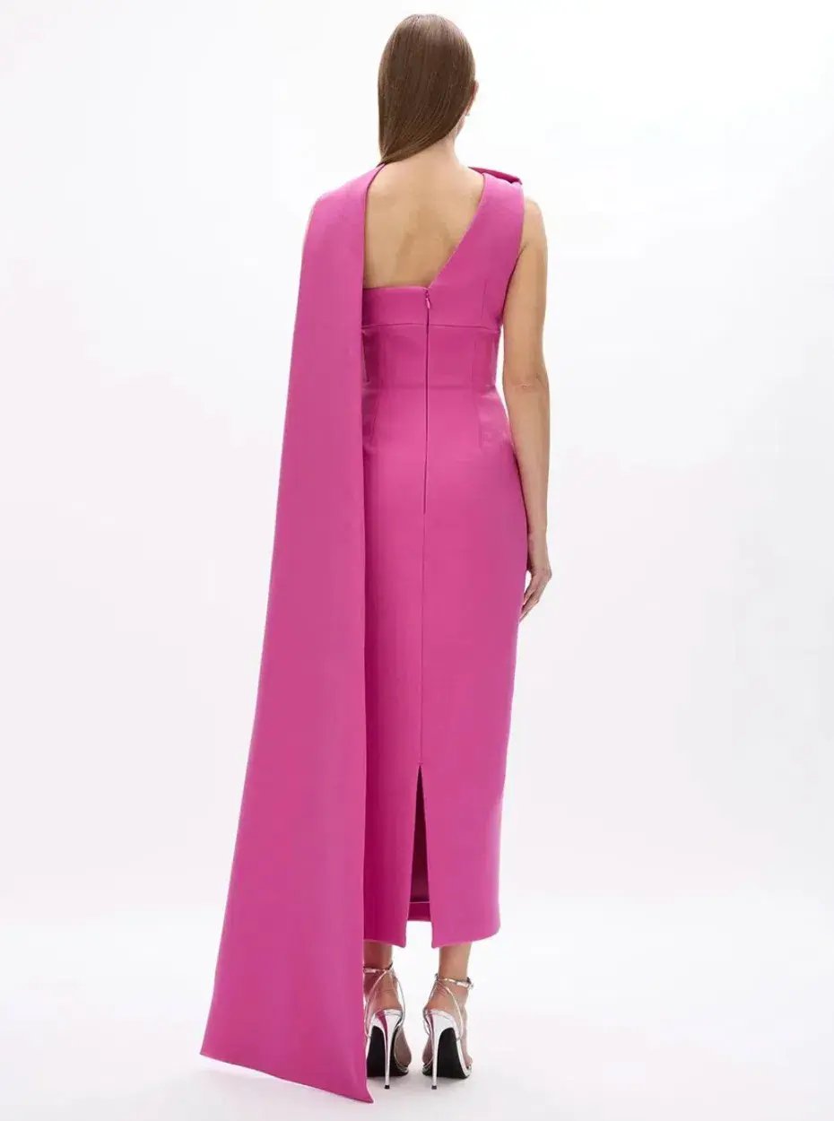 Rachel Gilbert Clara Midi Dress Hot Pink Size AU 6 photo 4