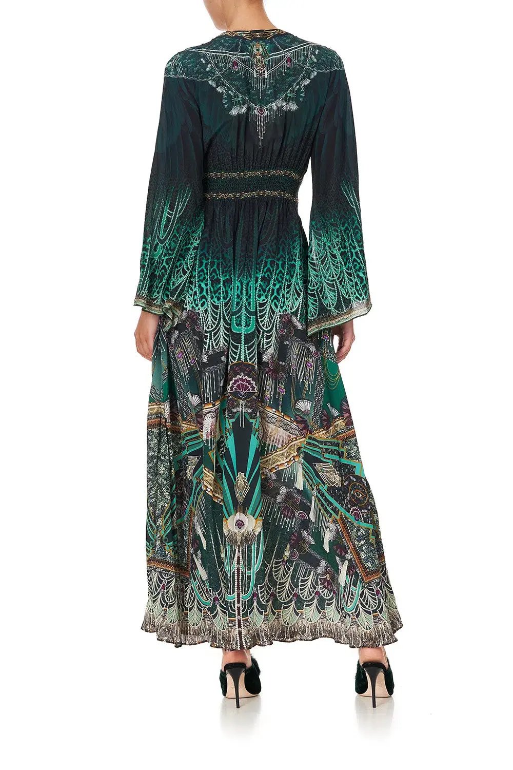 Camilla Kimono Sleeve Dress With Shirring Detail Fitzgeralds Flapper Size M photo 2