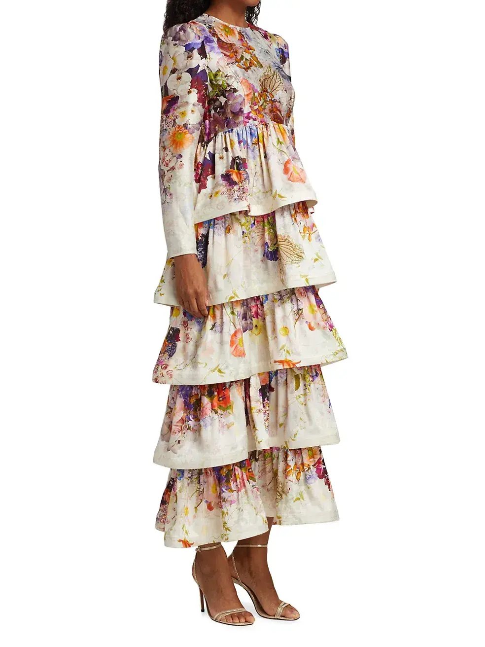 Zimmermann Prima Tiered Midi Dress Floral Size 1 / Au 10 photo 4