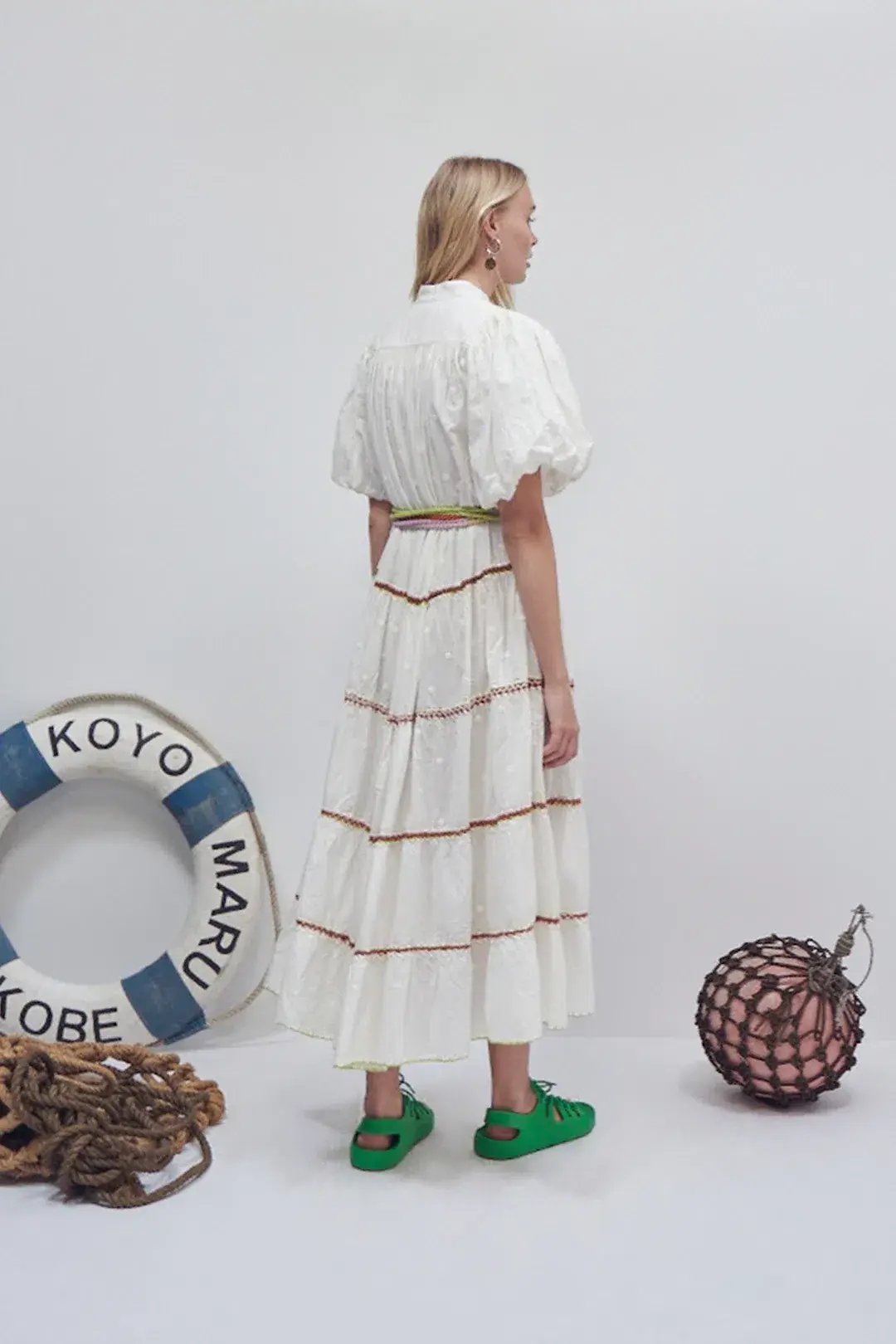 Alemais Giselle Embroidery Midi Dress White Size 14 photo 2
