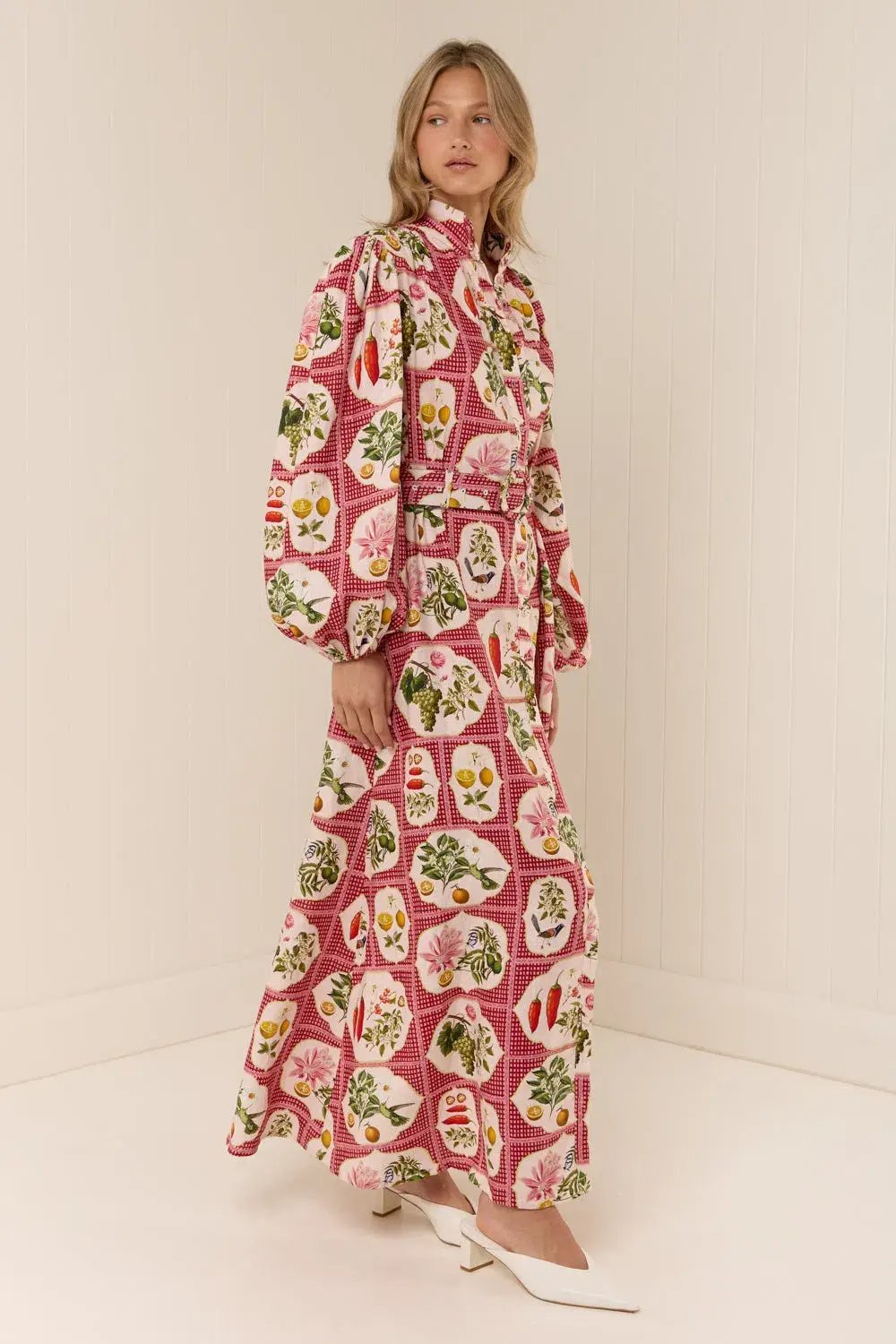 Palm Noosa Noddy Shirt Dress Pink Citrus Tile Size AU 10 photo 3