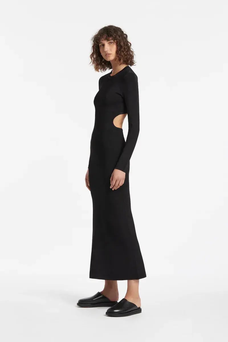 Sir the Label Georges Open Back Maxi Dress Black Size 6 photo 4