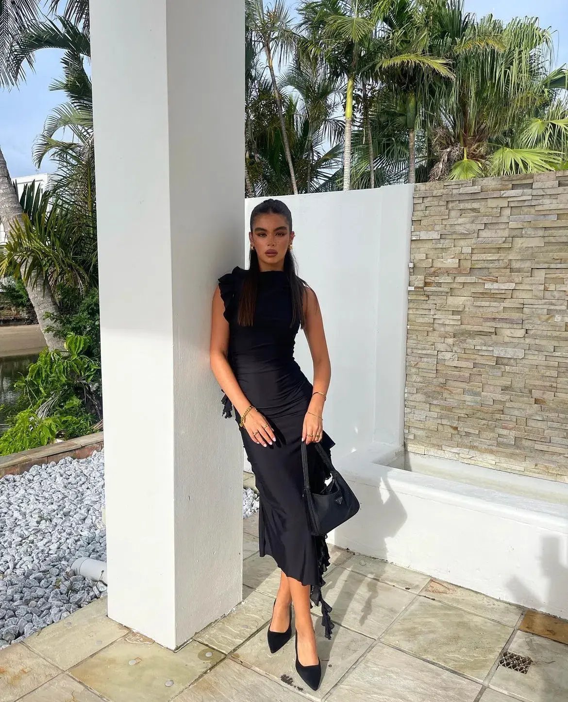 Fanci Club The Assassin Long Dress Black Size S/Au 8 photo 4