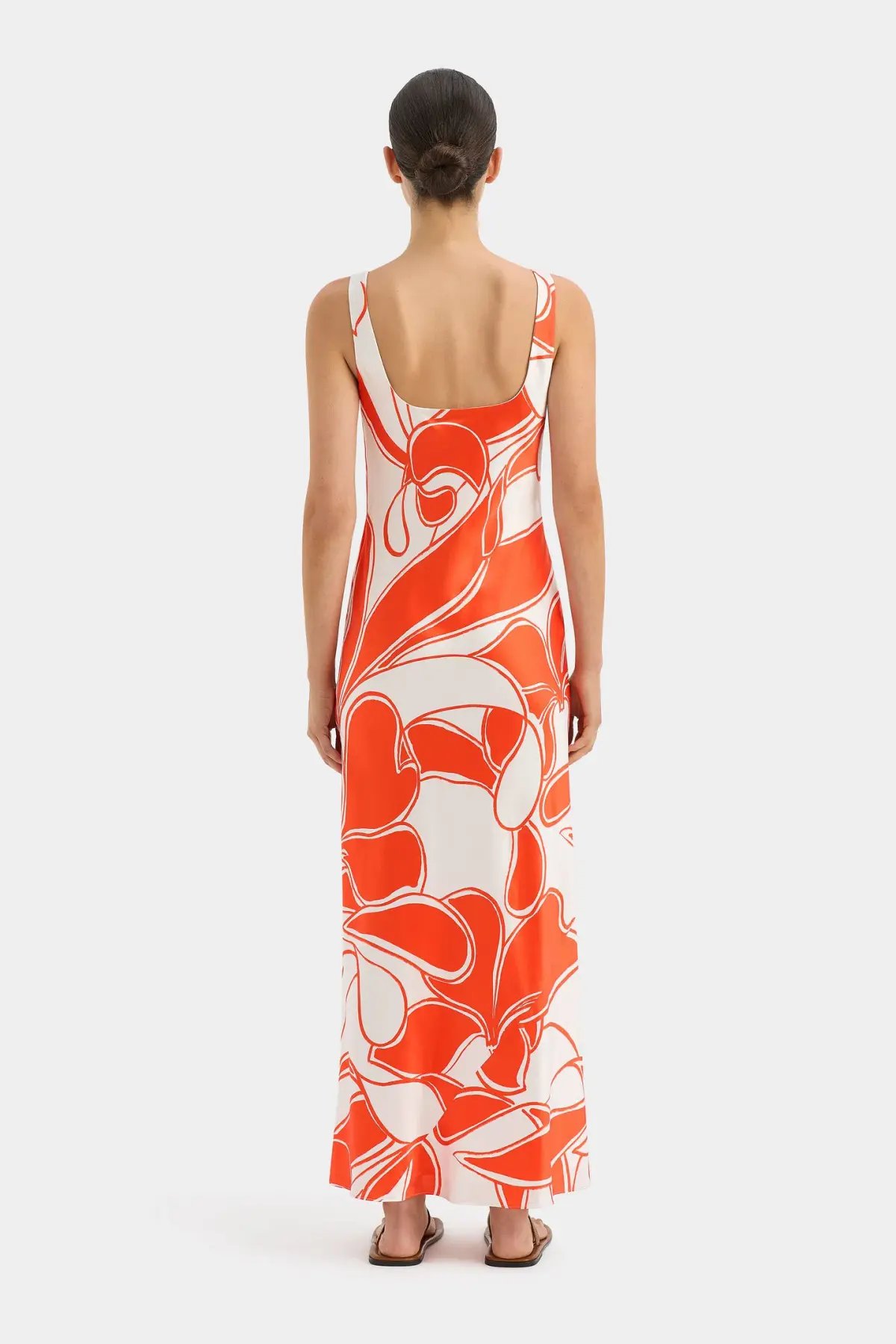 Sir the Label Ramona Twist Bias Dress Orange Print Size 3 / AU 12 photo 3