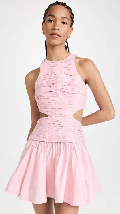 Aje Introspect Cut Out Mini Dress Pink Size 8 photo 3