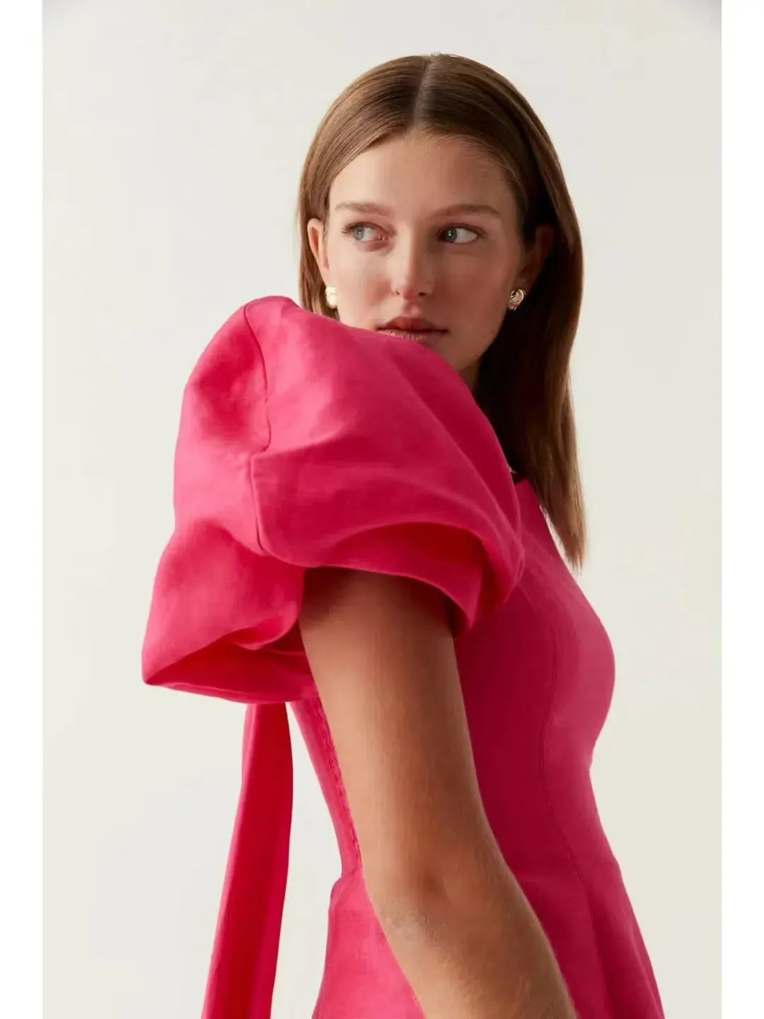 Aje Artista Tulip Sleeve Mini Dress Bougainvillea Red Size 8 photo 3