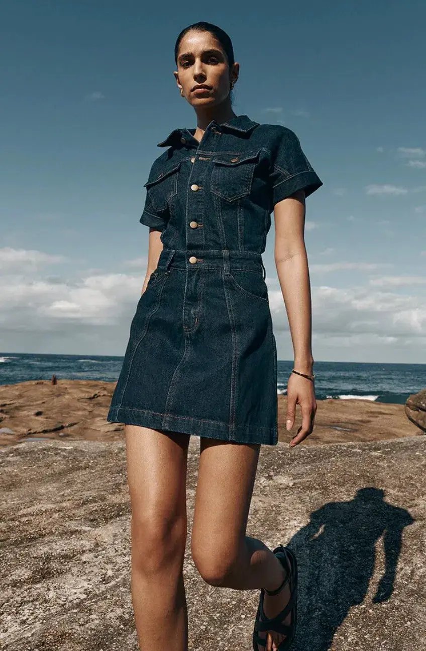 Dissh Poppy Denim Mini Dress Indigo Size 8 photo 2