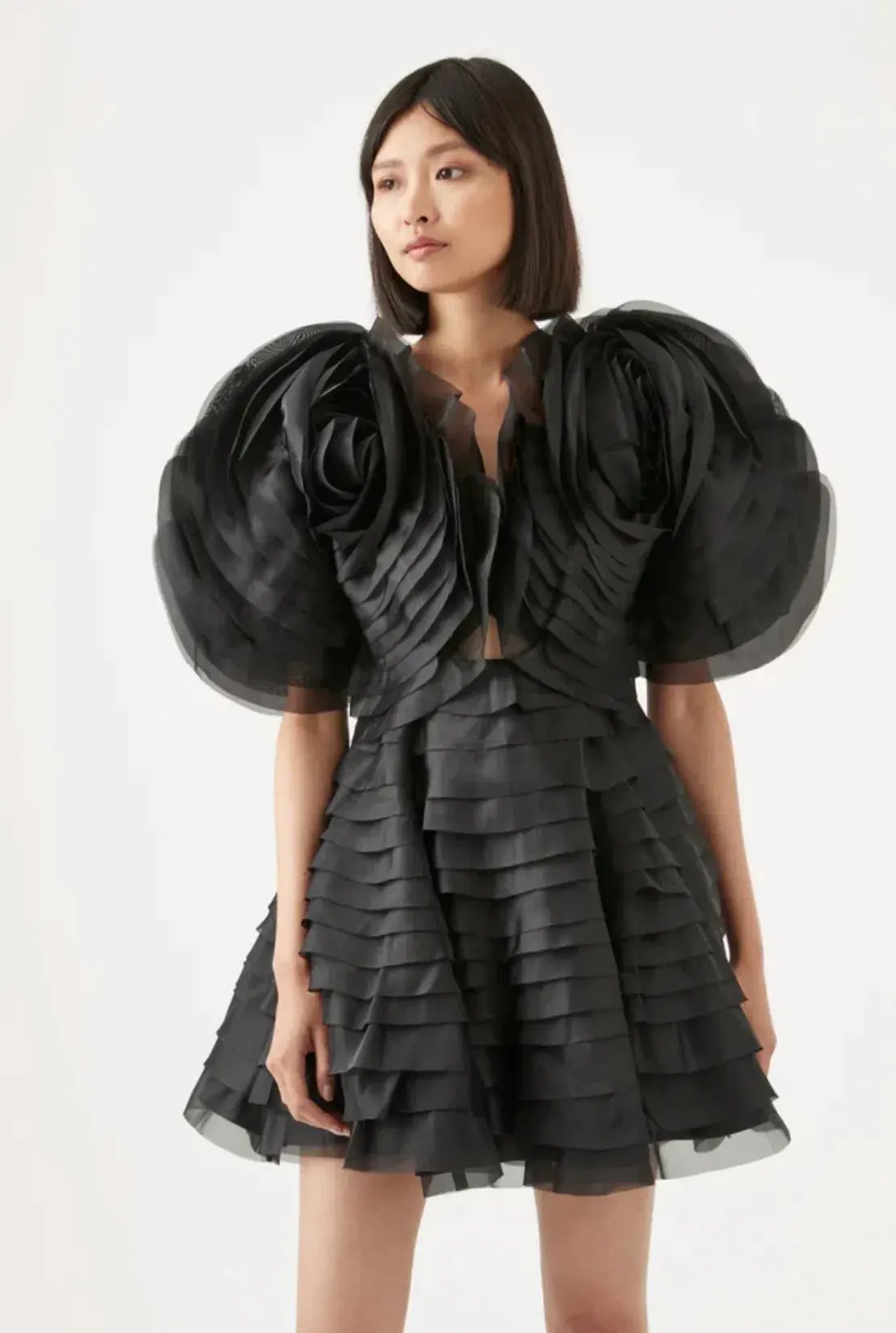 Aje Amour Ruffle Mini Dress Black Size 8 / S photo 2