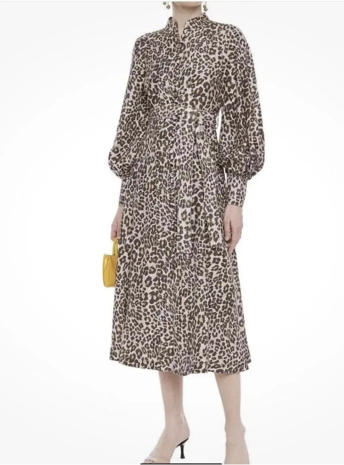 Zimmermann Sabotage Button Up Midi Dress Soft Leopard Size AU 8 photo 4