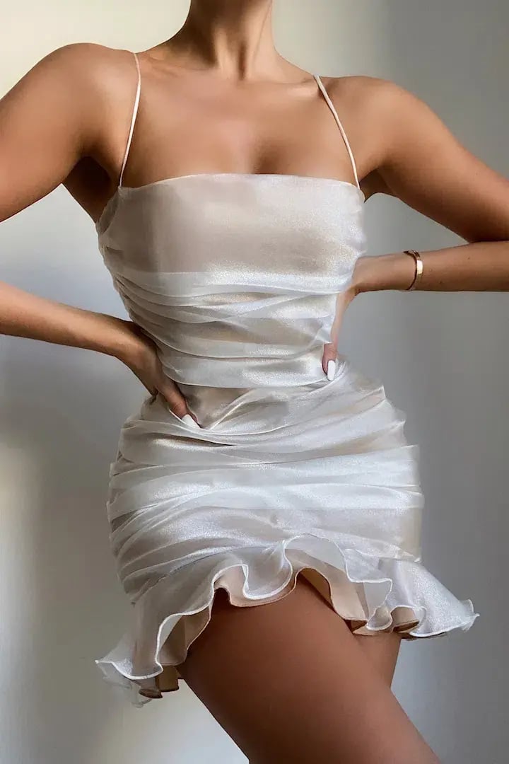 Love Nookie Liya Frill Mini Dress White Size 8 photo 2