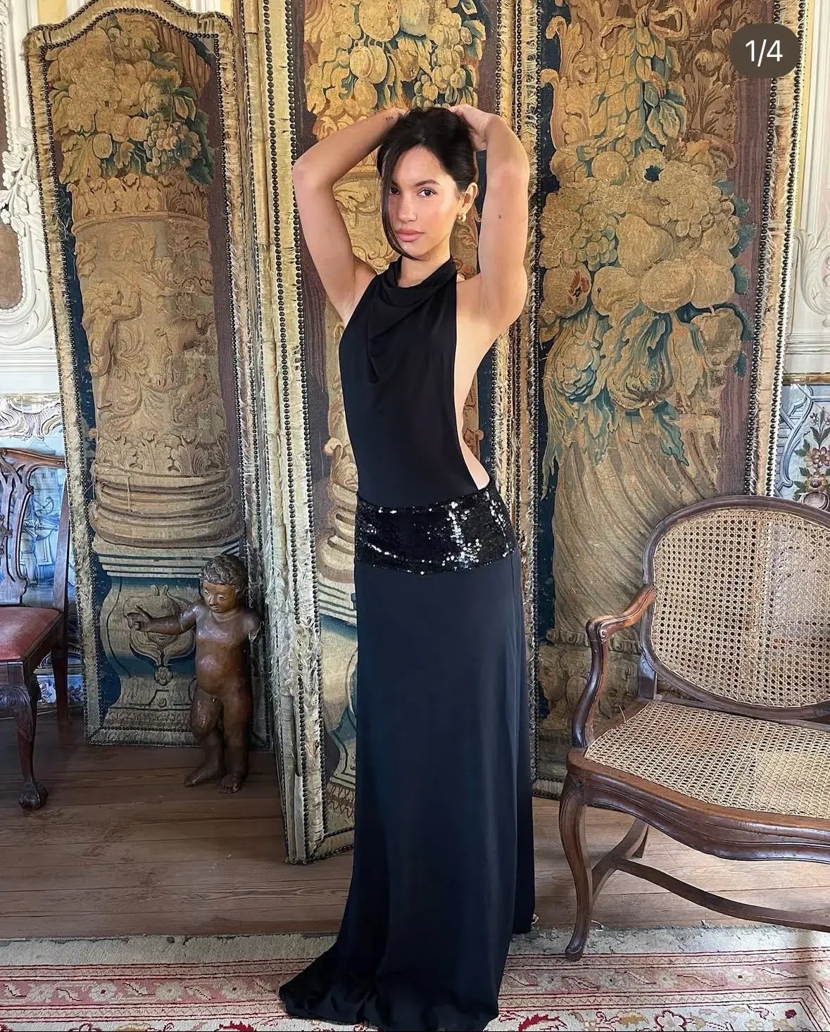 Ance Gria Adele Gown Black Size 6 photo 2
