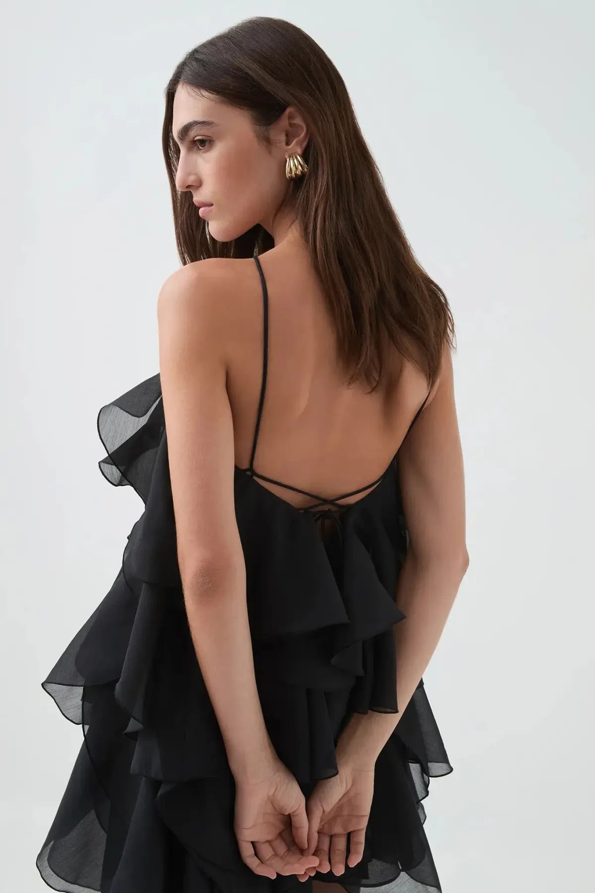 Aje Pandorea Layered Mini Dress Black Size AU 10 photo 2