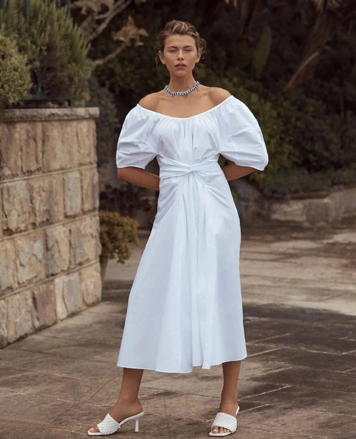 Scanlan Theodore White Cotton Maxi Dress White Size 6 photo 2