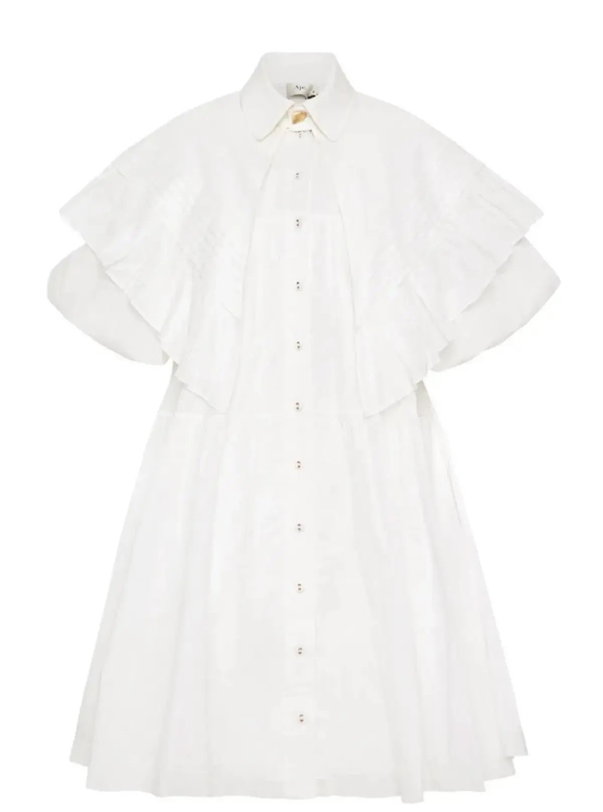 Aje Pablo Bib Smock Mini Dress in Ivory Size 6 photo 2