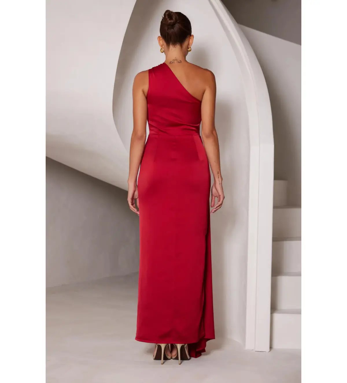 Elle Zeitoune Rhea Maxi Gown in Wine Size AU 14 photo 5