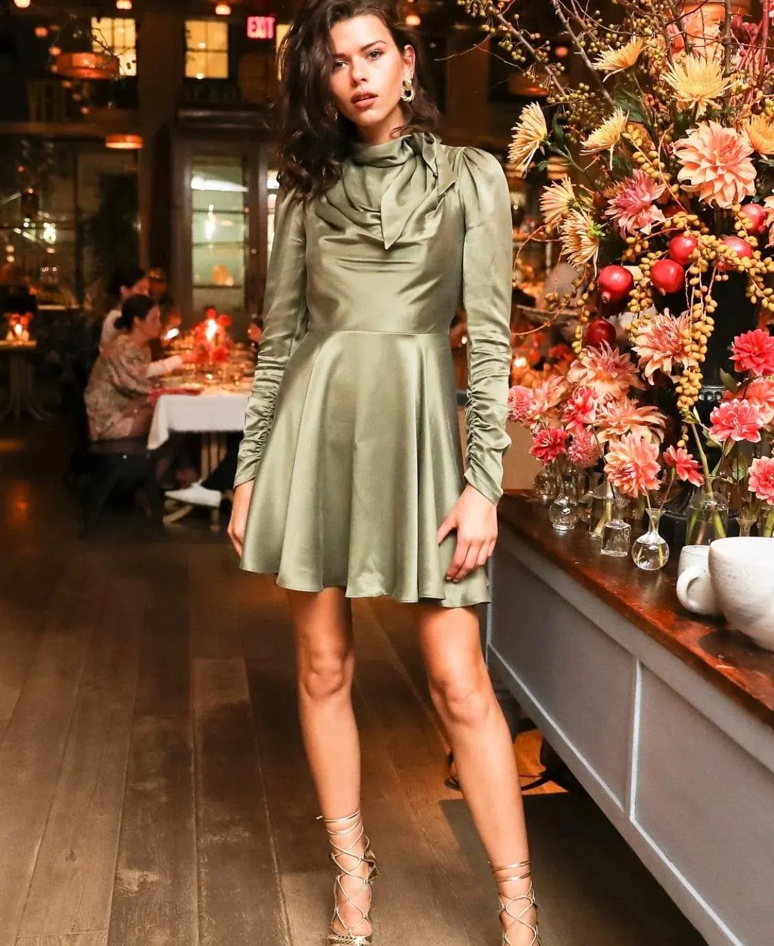 Zimmermann Scarf Swing Mini Dress Olive Green Size 0 / AU 8 photo 3