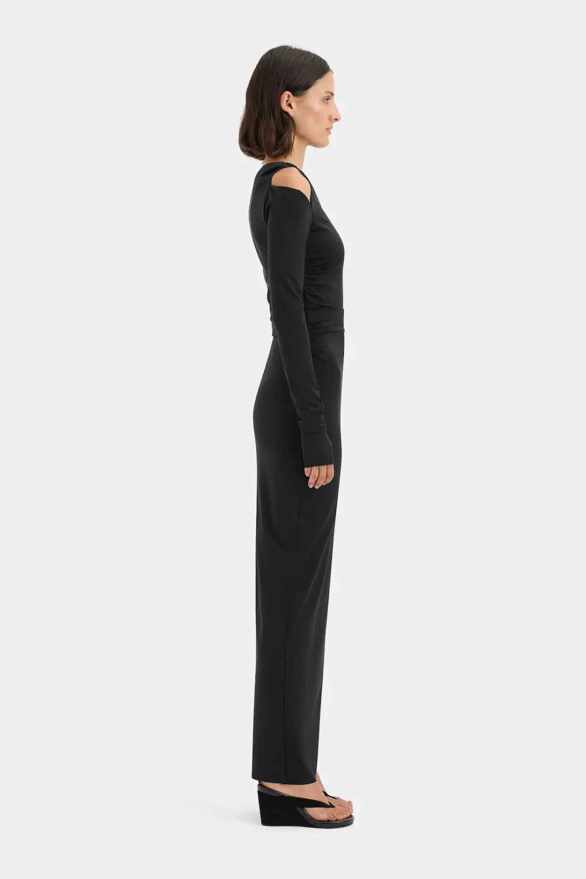 Sir the Label Elm Long Sleeve Midi Dress in Black Size 10 photo 4
