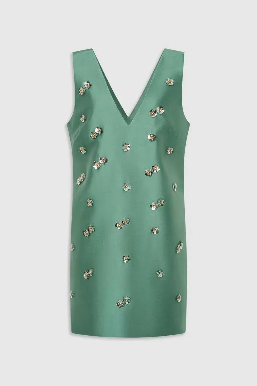Oroton Embellished Shift Mint Leaf Dress Mini Size AU 12 photo 4